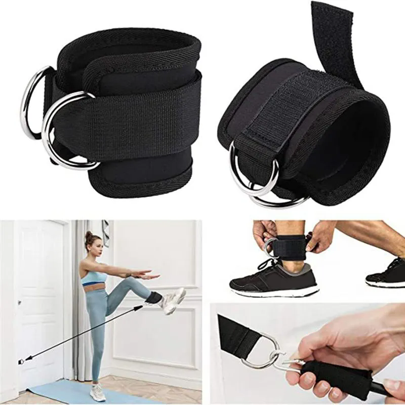 Fitness Ankle Straps Adjustable D-Ring Support Cuffs Gym Leg Excercises Training Workouts Sports Fit Guard Safety AbductorsC-606