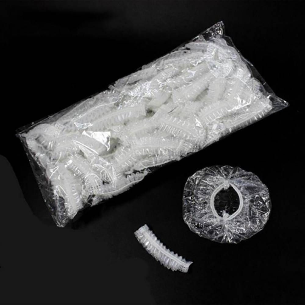 100pcs Disposable Plastic Waterproof Ear Protector Cover Caps Salon Hairdressing Dye Shield Protection Shower Cap Tool AU30 B2-58-2