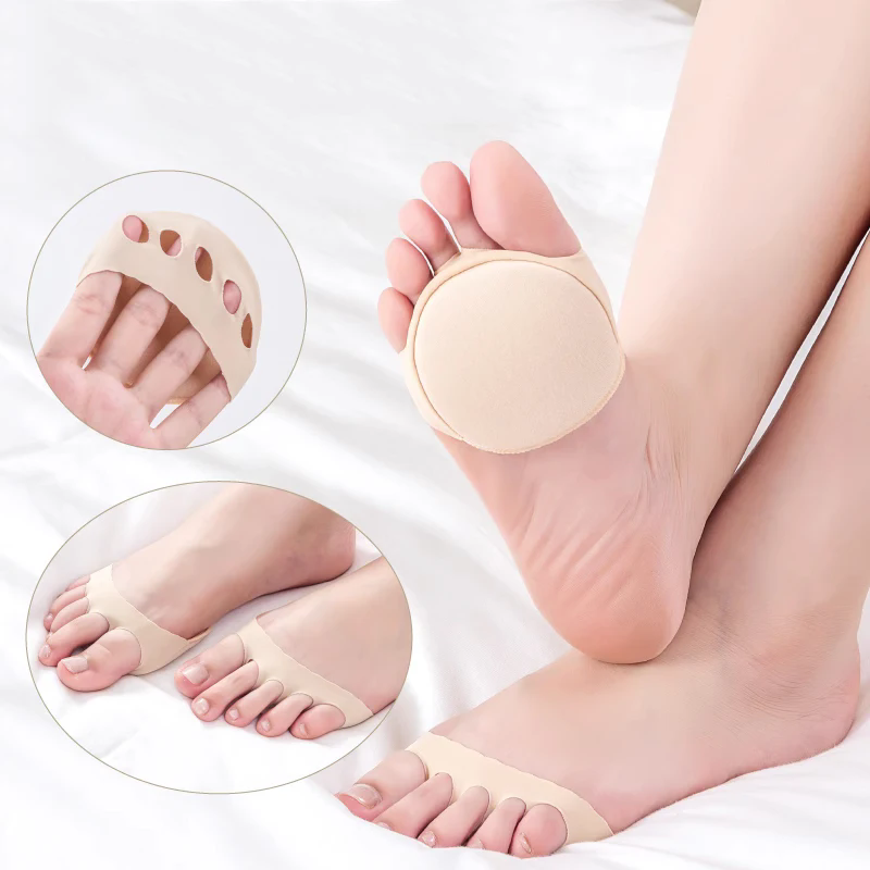 2Pcs Five Toes Forefoot Pads Women High Heels Half Insoles Calluses Corns Foot Pain Care Absorbs Shock Socks Toe Pad Inserts E-1018
