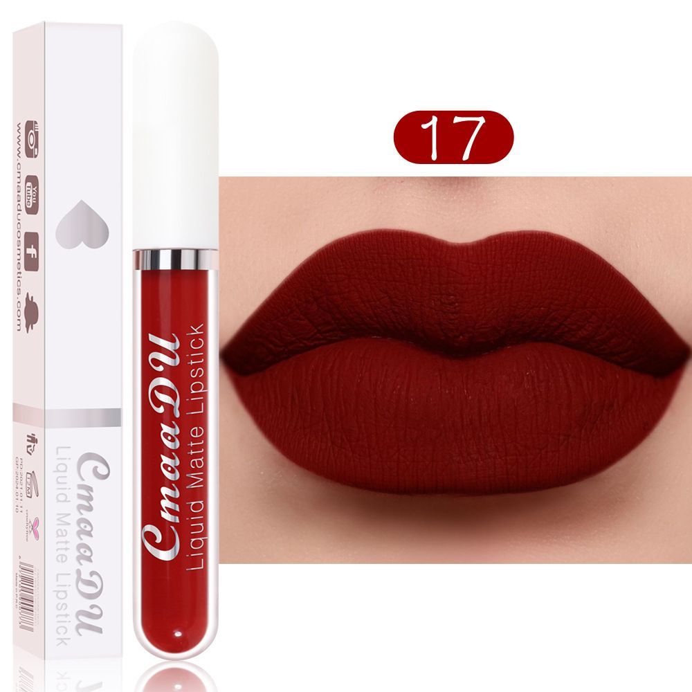18 Color Waterproof Liquid Matte Lipstick Long Lasting Sexy Red Moisturizing Lip Gloss Velvet Non-Stick Lip Tint Makeup Cosmetic B2-688