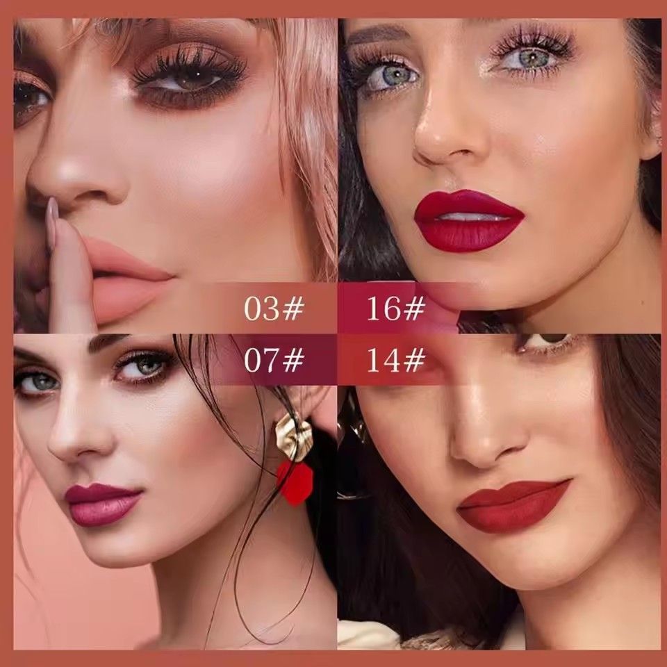 18 Color Waterproof Liquid Matte Lipstick Long Lasting Sexy Red Moisturizing Lip Gloss Velvet Non-Stick Lip Tint Makeup Cosmetic B2-688