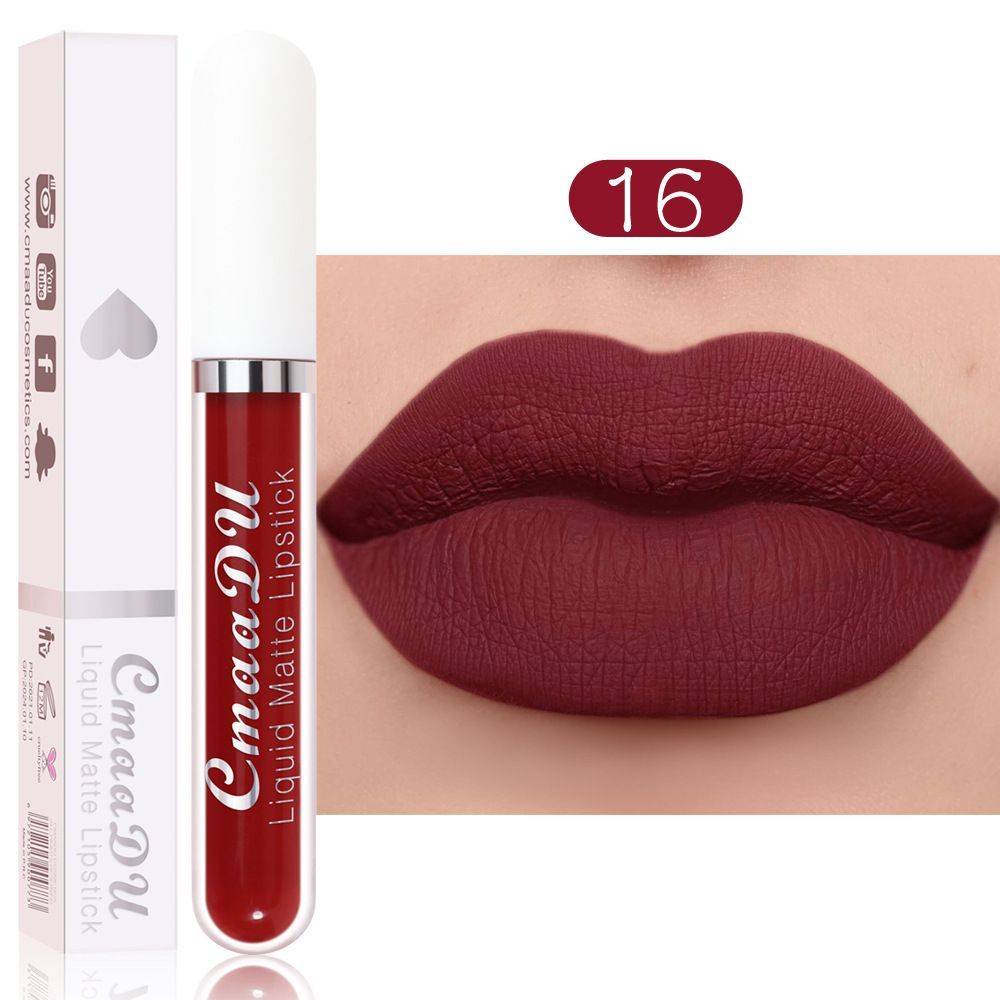 18 Color Waterproof Liquid Matte Lipstick Long Lasting Sexy Red Moisturizing Lip Gloss Velvet Non-Stick Lip Tint Makeup Cosmetic B2-688