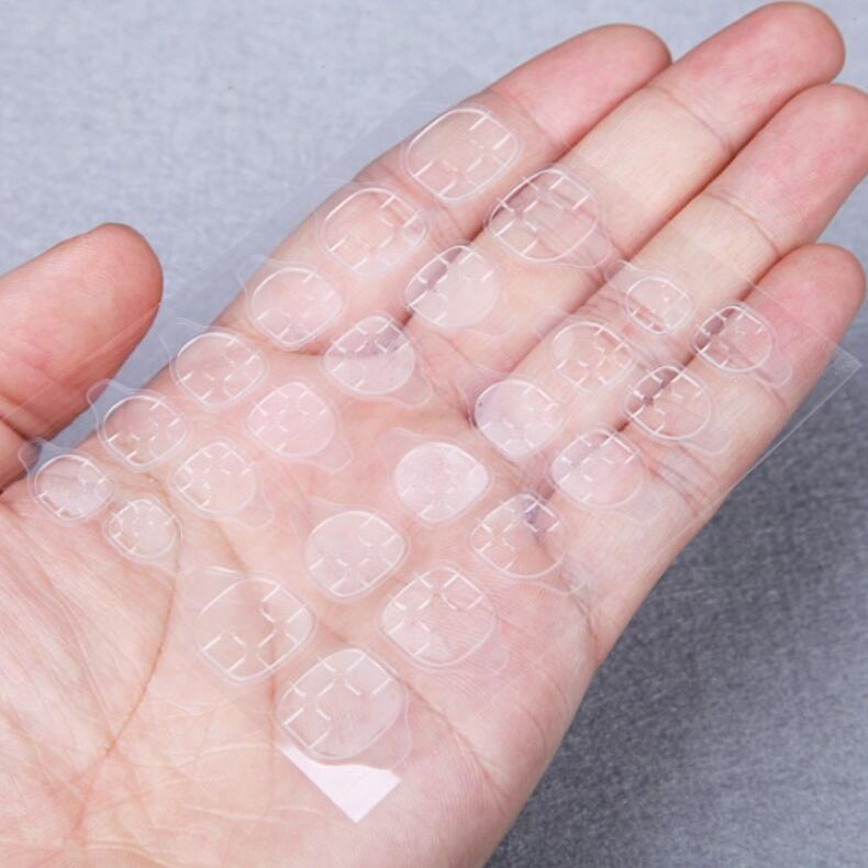 3 sheets Transparent Double Side Adhesive Tapes Glue Sticker False Nail Extension Stick Tools Jelly Glue Invisible Nail Patch &B2-590