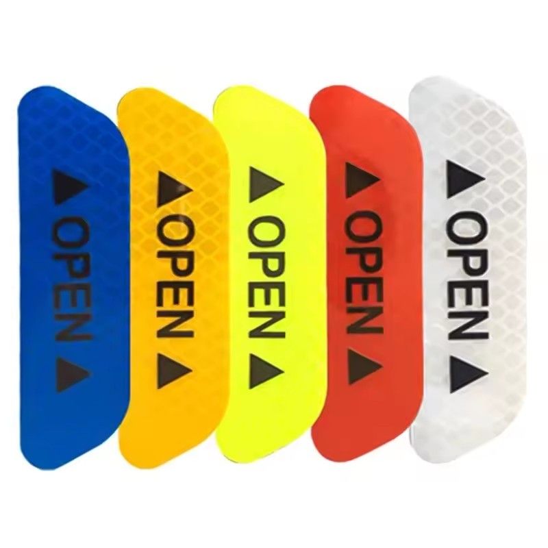 4Pcs/Set Car Open Reflective Tape Warning Sign Sticker Night Driving Safety Luminous Anti-collision Stripes Car Door Stickers E-289