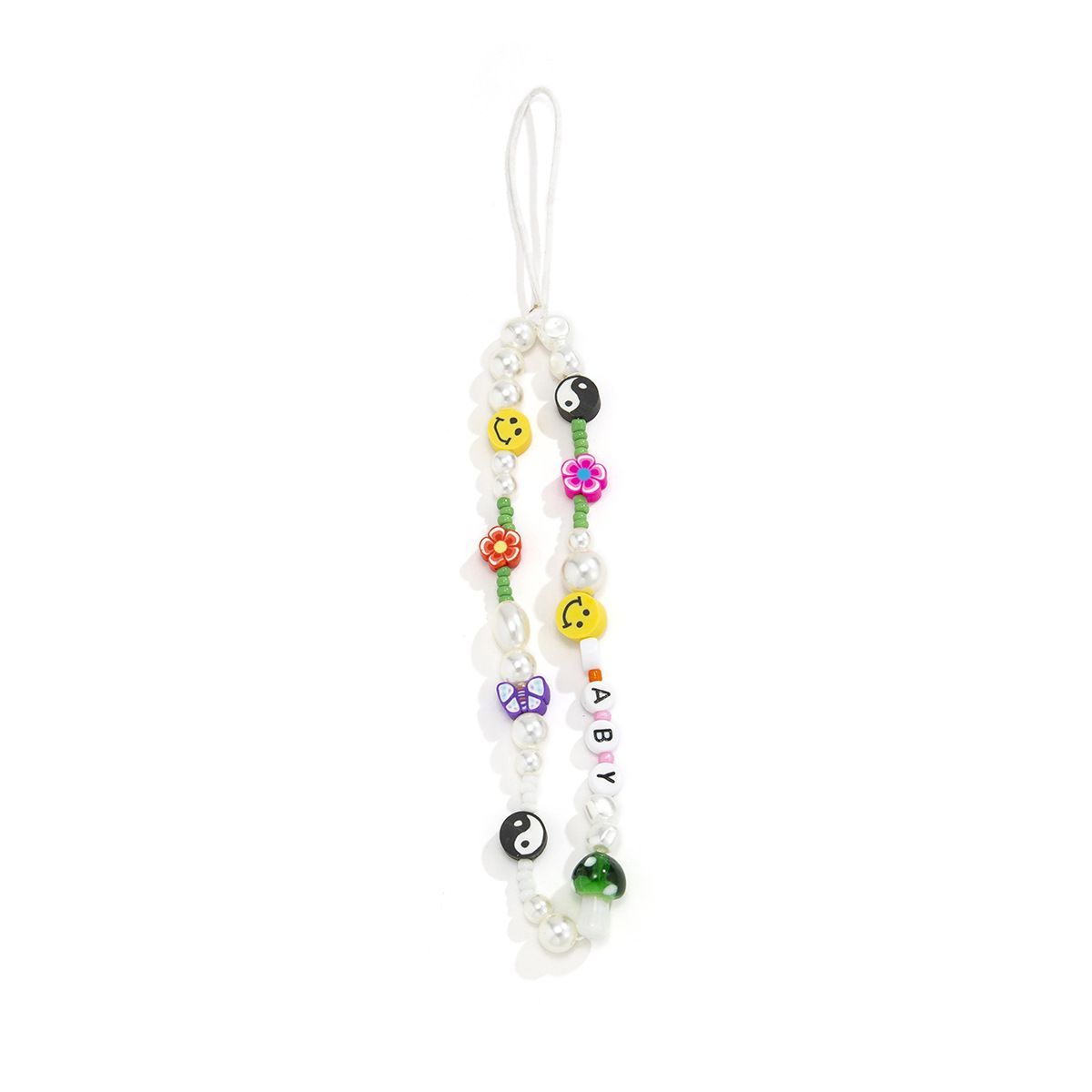 Cute Bracelet Lanyard for iPhone Samsung Huawei Xiaomi Mobile Phone Case Bead Anti-Lost Wrist Strap Car KeychainC-561- A-1405