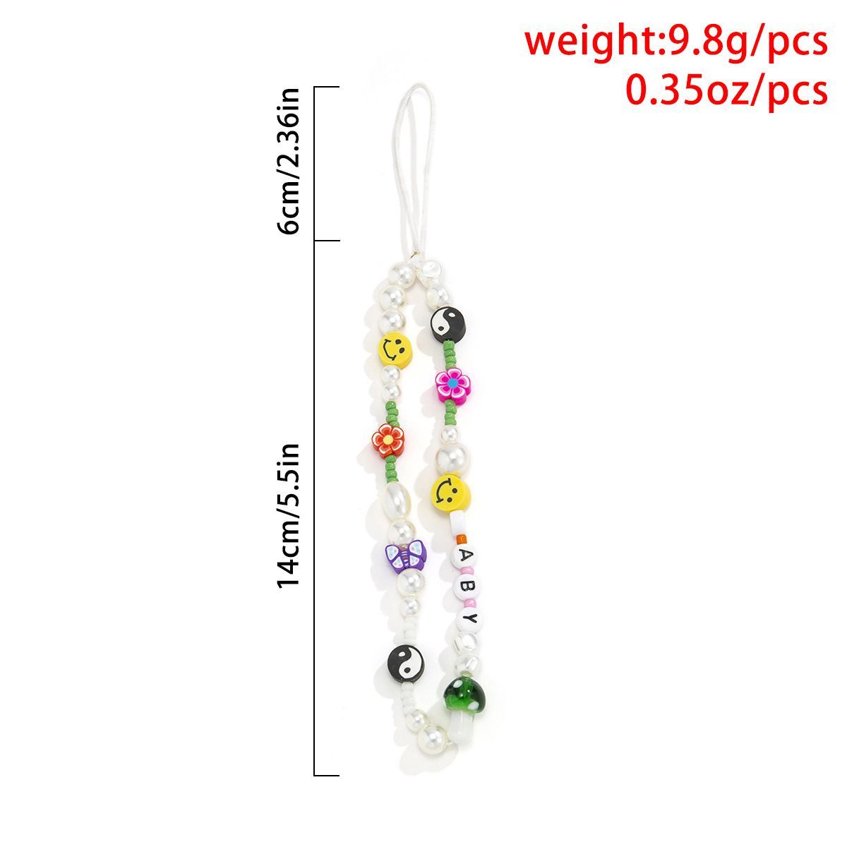 Cute Bracelet Lanyard for iPhone Samsung Huawei Xiaomi Mobile Phone Case Bead Anti-Lost Wrist Strap Car KeychainC-561- A-1405