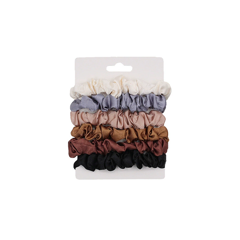 6Pcs/Set Woman Fashion Simple Scrunchies Satin Hair Ties Girls Ponytail Holders Rubber Band Elastic Hairband Hair Accessories & A-1241