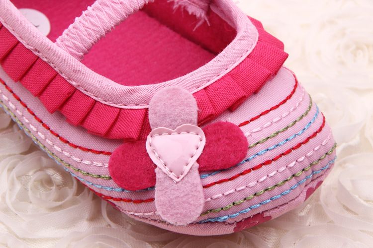 Fashion Sweet Newborn Baby Girls Flower Ruffled Shoes Toddler Soft Bottom Kids Crib First Walkers