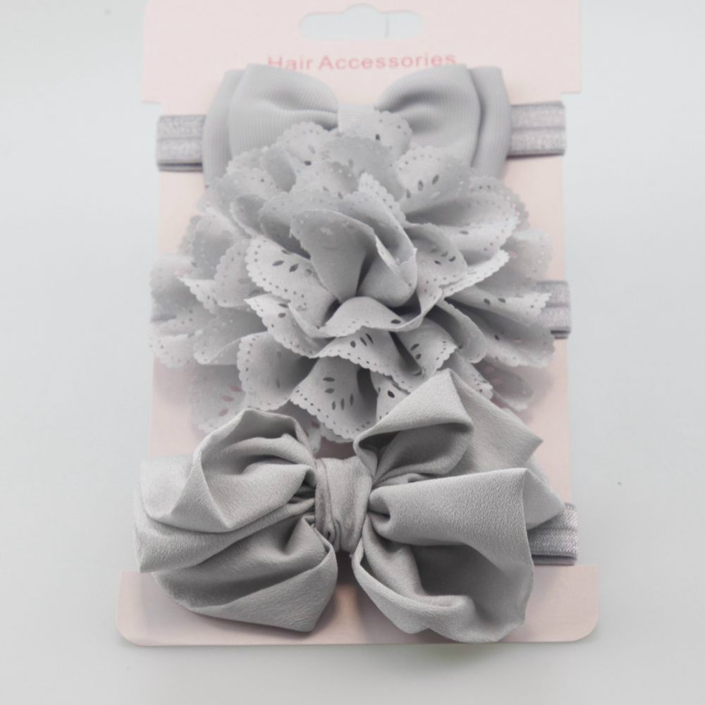 3Pcs Baby Girl Elastic Flower Headband Rubber
