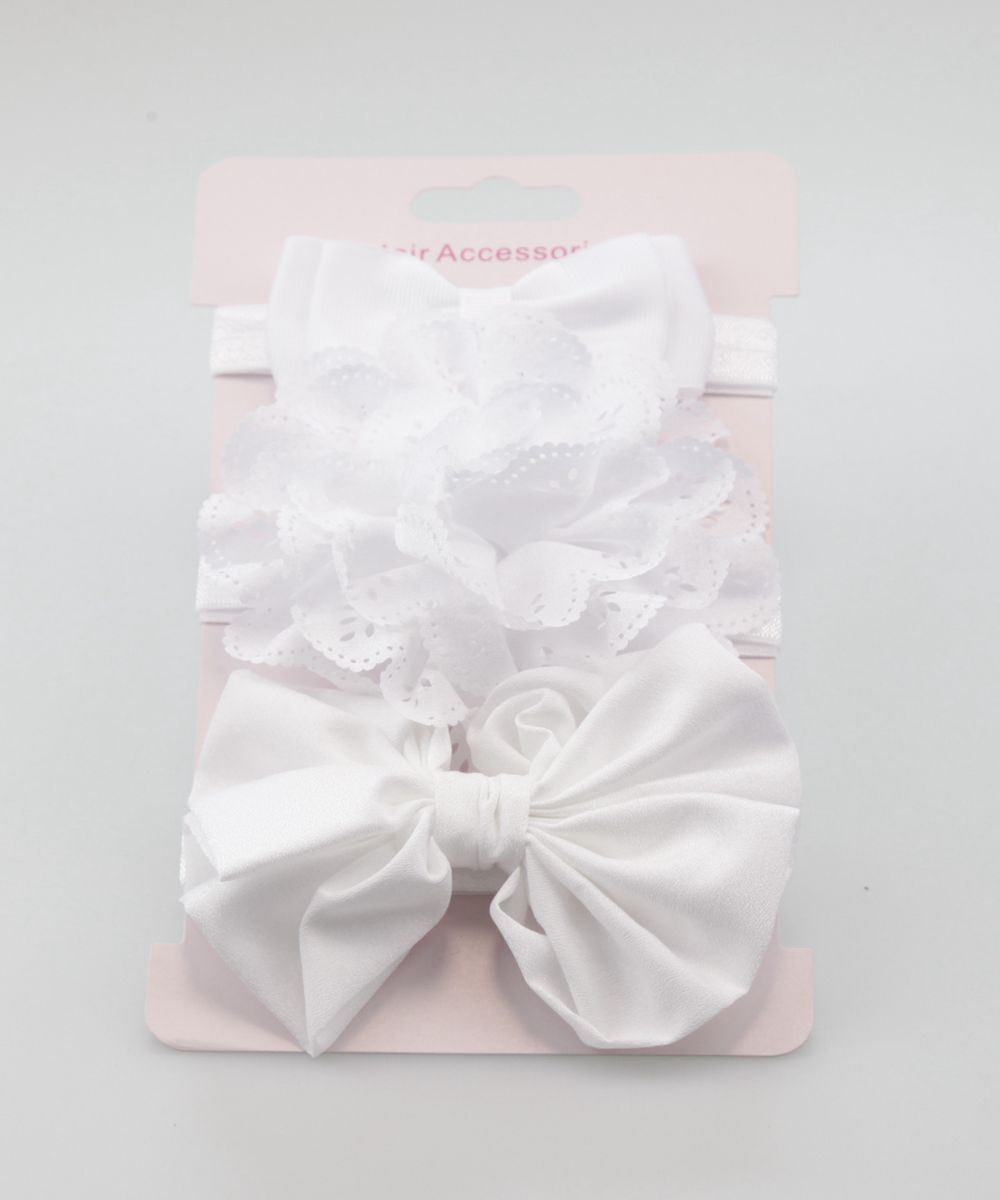 3Pcs Baby Girl Elastic Flower Headband Rubber