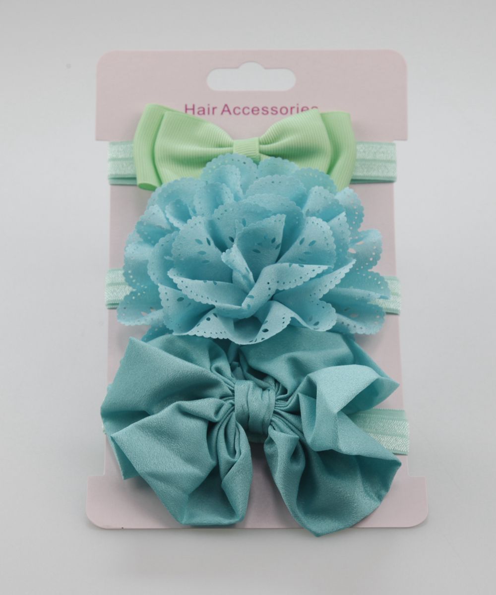 3Pcs Baby Girl Elastic Flower Headband Rubber