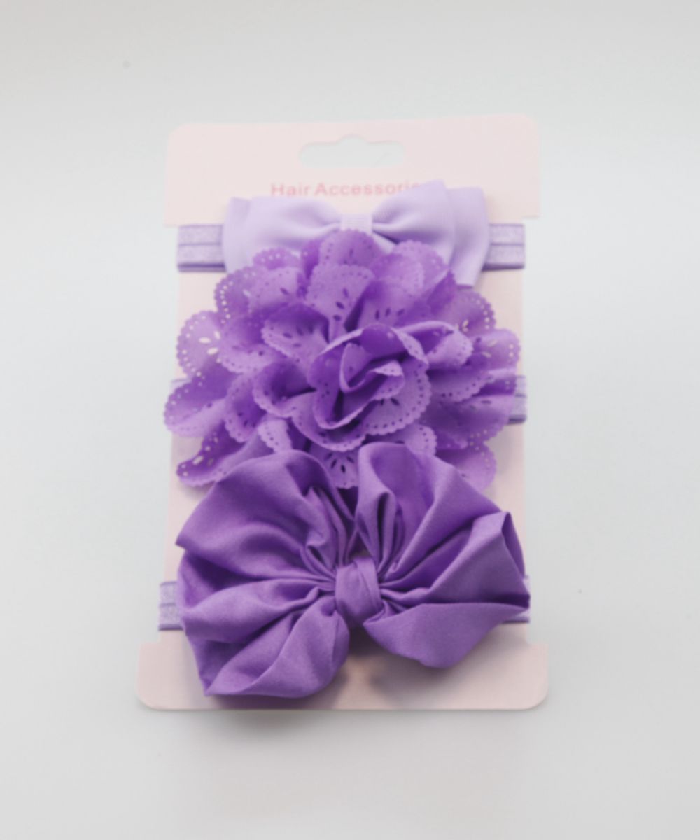 3Pcs Baby Girl Elastic Flower Headband Rubber