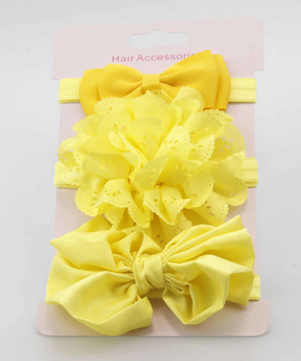 3Pcs Baby Girl Elastic Flower Headband Rubber