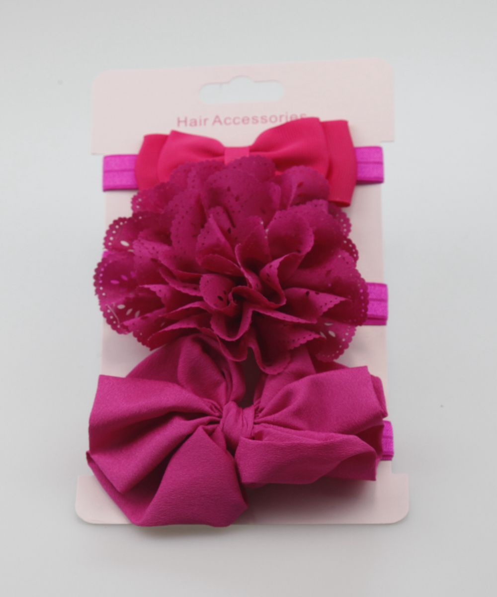 3Pcs Baby Girl Elastic Flower Headband Rubber