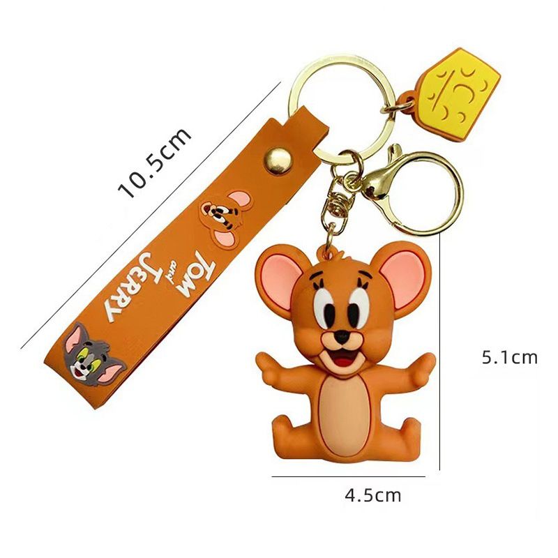 Tom and Jerry Anime Cartoon toys Doll Car Cute Key Chain Bag Pendant KeyChain Action Toy Figure Pendant Collectible kids Gifts C-364