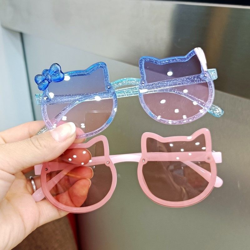Kids Summer Cute Kitten Sunglasses Arched Acrylic Outdoor Sunscreen Baby Sunglasses Girls Classic Kids Boys Glasses FZ-449
