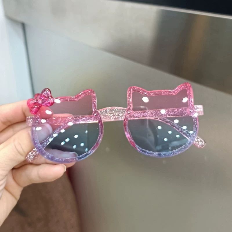 Kids Summer Cute Kitten Sunglasses Arched Acrylic Outdoor Sunscreen Baby Sunglasses Girls Classic Kids Boys Glasses FZ-449