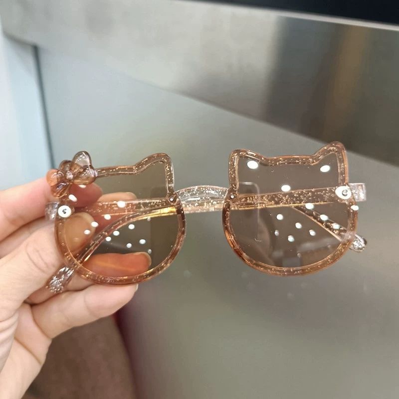 Kids Summer Cute Kitten Sunglasses Arched Acrylic Outdoor Sunscreen Baby Sunglasses Girls Classic Kids Boys Glasses FZ-449