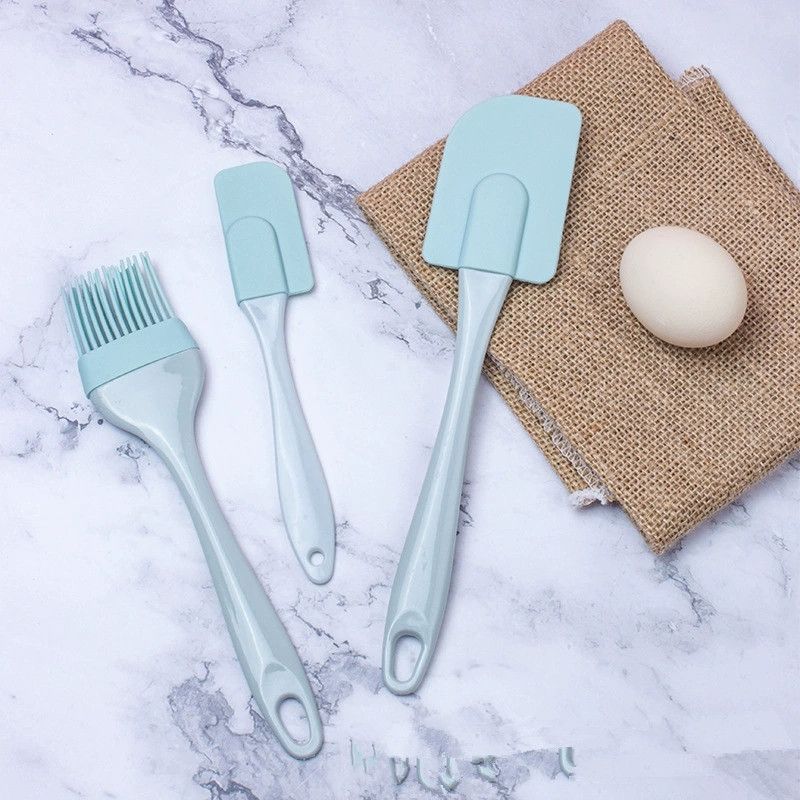 3 Piece Silicone Pastry Spatula Set Non-Stick Oil Brush Scraper Heat-Resistant Kitchen Utensil Cooking Tool Set Cuisine E-671