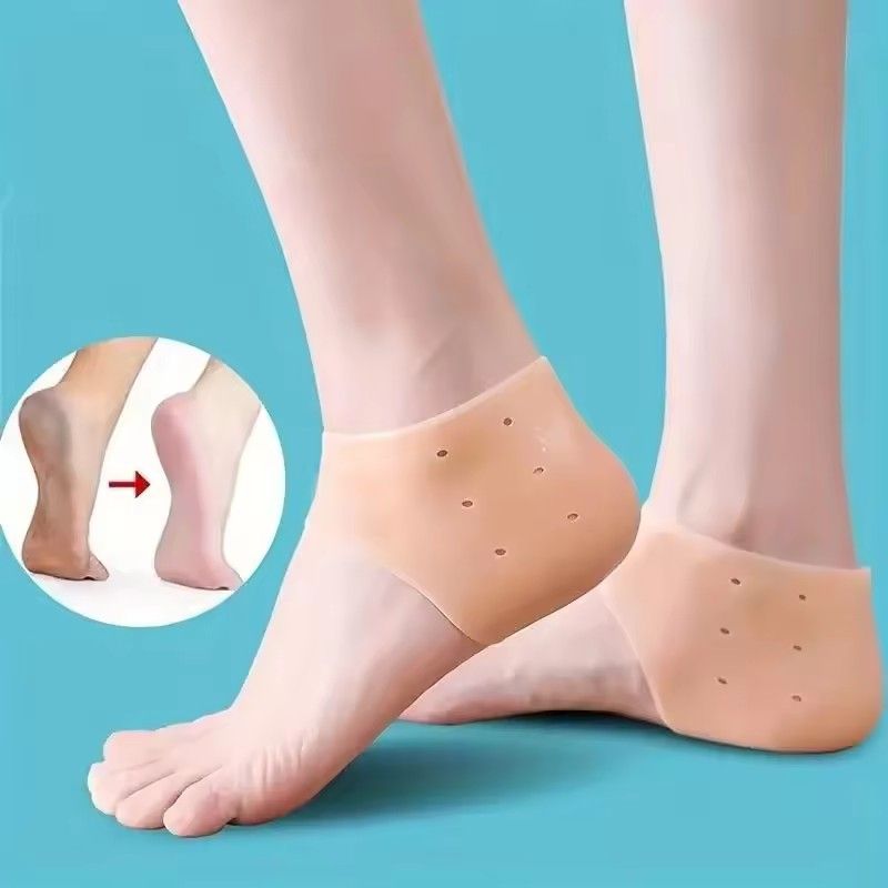 2PCS Heel Cushion Gel Heel Protector for Plantar Fasciitis Achilles Tendonitis Bone Spur Aching Feet Relieve Pain Pedicure Tools E-1175
