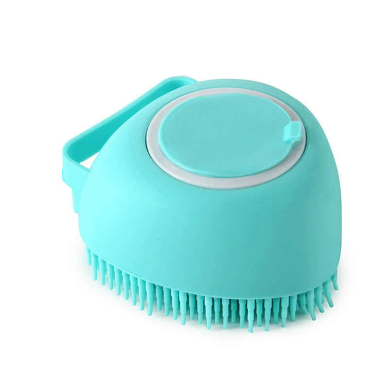Bathroom Dog Bath Brush Massage Gloves Soft Safety Silicone Comb with Shampoo Box Pet Accessories for Cats Shower Tool &E-914