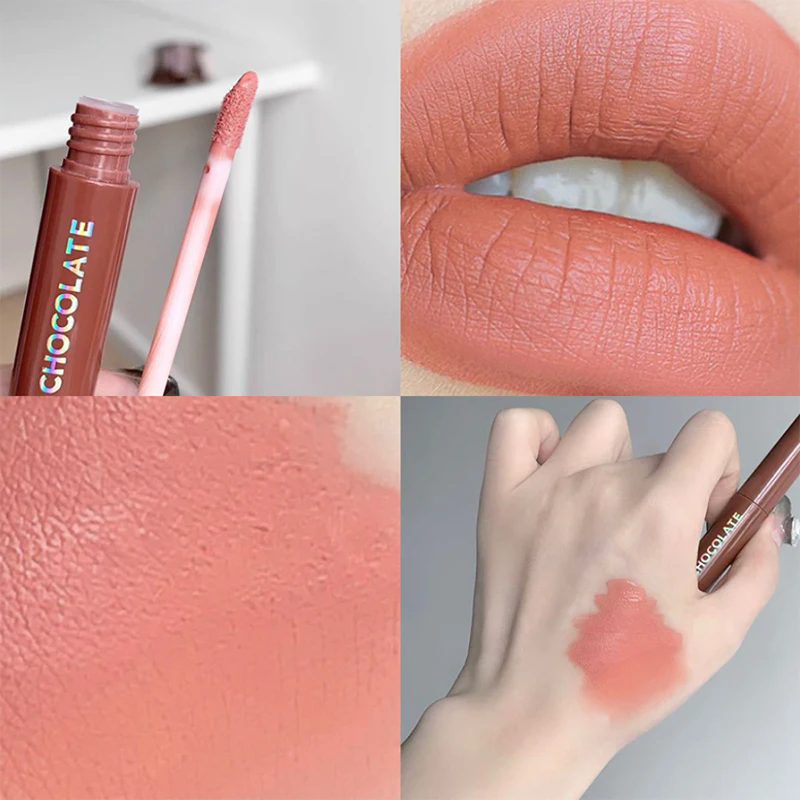 1pcChocolate five lip glaze set Mist matte lipstick girl student view 7