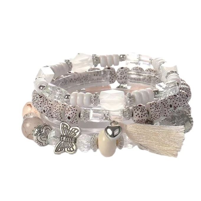 4pcs String Bead Lady Bracelet New Fashion Style Hand Chain Bracelet Set Four-piece Butterfly Bracelet Trendy Hand Jewelry Gift