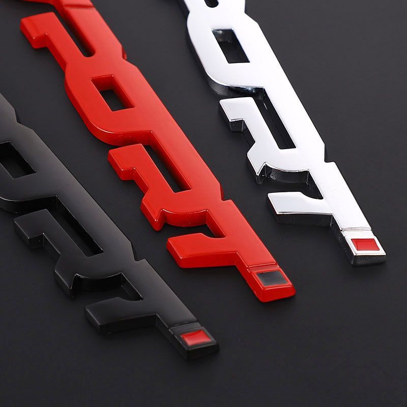 Car Accessories Sticker Styling Metal 3D Chrome Black Auto Car Trunk Racing Sport Word Letter Logo Emblem Badge Decal Sticker E-1286