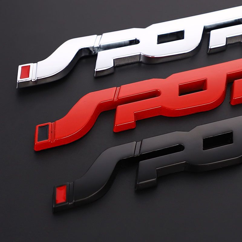 Car Accessories Sticker Styling Metal 3D Chrome Black Auto Car Trunk Racing Sport Word Letter Logo Emblem Badge Decal Sticker E-1286