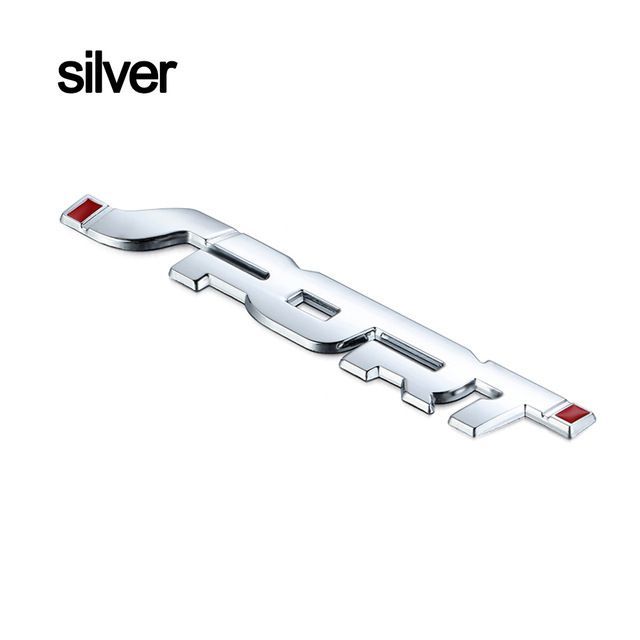 Car Accessories Sticker Styling Metal 3D Chrome Black Auto Car Trunk Racing Sport Word Letter Logo Emblem Badge Decal Sticker E-1286