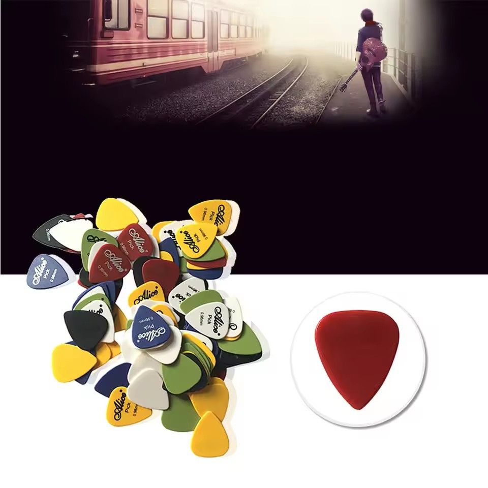50Pcs/Set Electric Guitar Pick Acoustic Music Picks Plectrum 0.58/0.71/0.81/0.96/1.20/1.50mm Thickness Guitar Accessories GYH