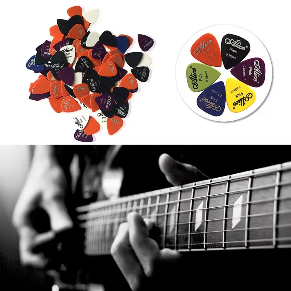 50Pcs/Set Electric Guitar Pick Acoustic Music Picks Plectrum 0.58/0.71/0.81/0.96/1.20/1.50mm Thickness Guitar Accessories GYH