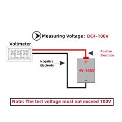 Dc 4-100v Led Digital Display Round Two-wire Voltmeter Dc Digital  Car Voltage Current Meter Volt Detector Tester Monitor Pane C-350