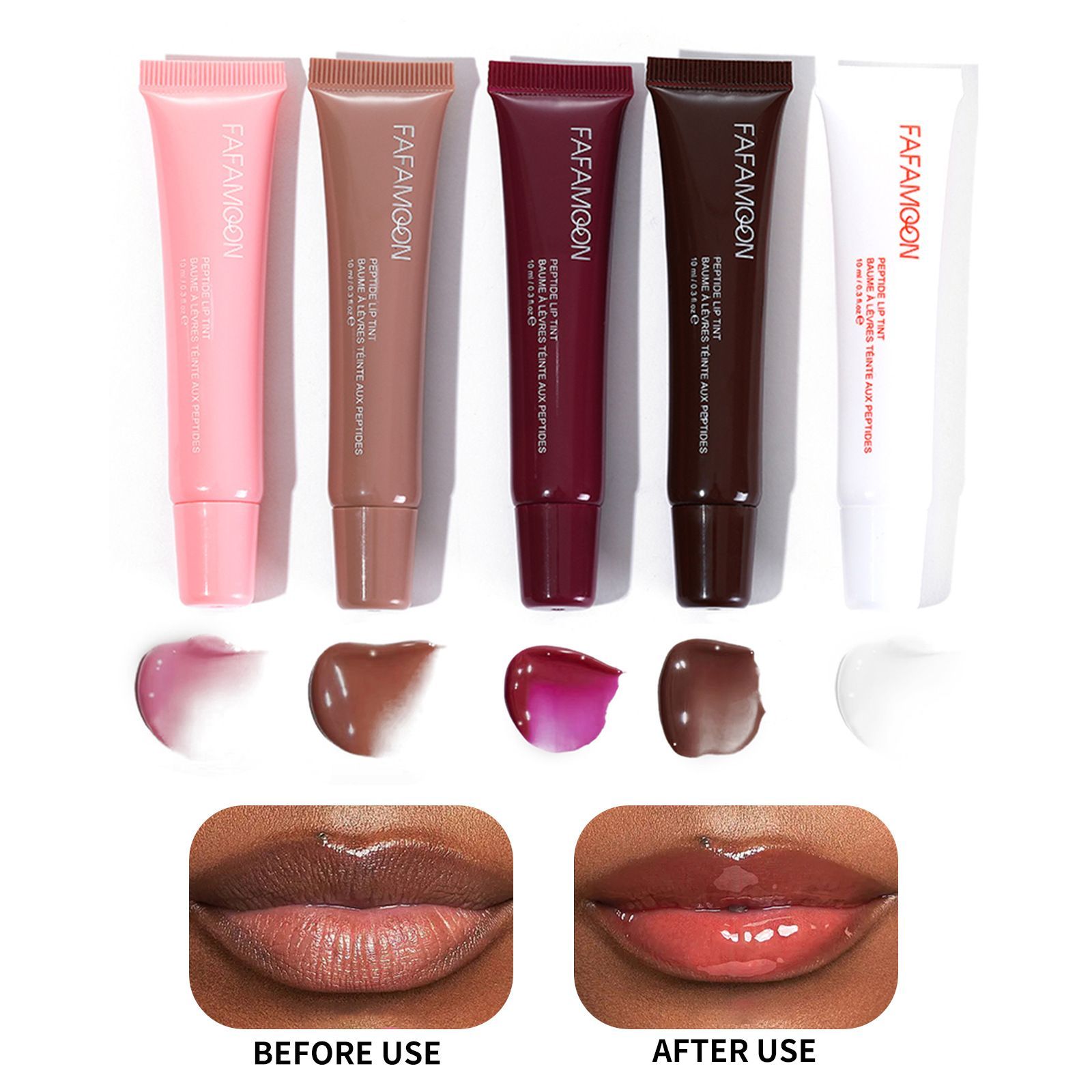 5-color Glossy Lip Balm, Moisturizing, Hydrating and Lightening Lip Lines, Fruity Makeup Liquid, Tinted Lip Balm Suitable for Da B2-980