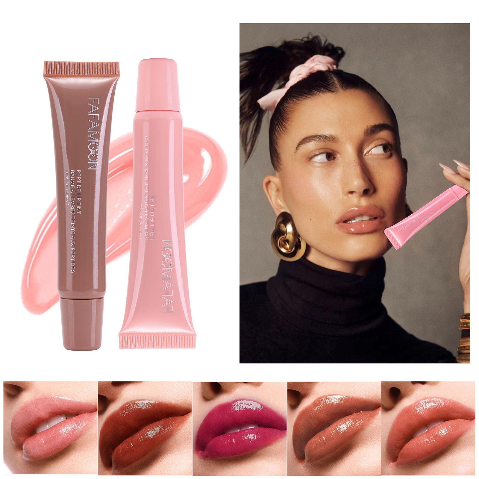 5-color Glossy Lip Balm, Moisturizing, Hydrating and Lightening Lip Lines, Fruity Makeup Liquid, Tinted Lip Balm Suitable for Da B2-980 view 3