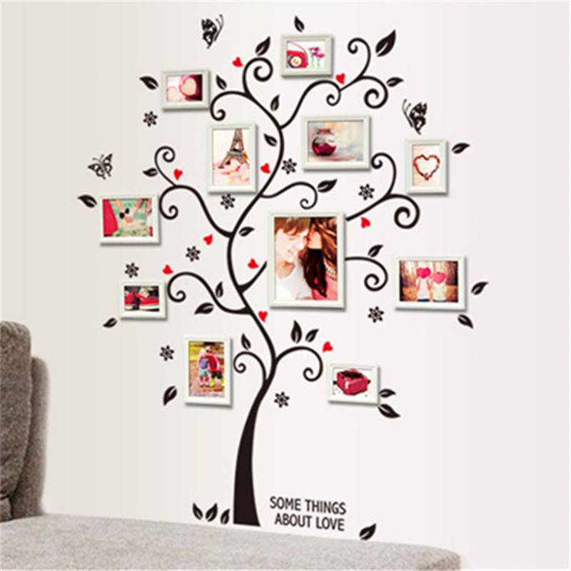 Large Size Family Photo Frame Tree Wall Sticker Stickers Home Decor Living Room Bedroom Decals 45*60CM