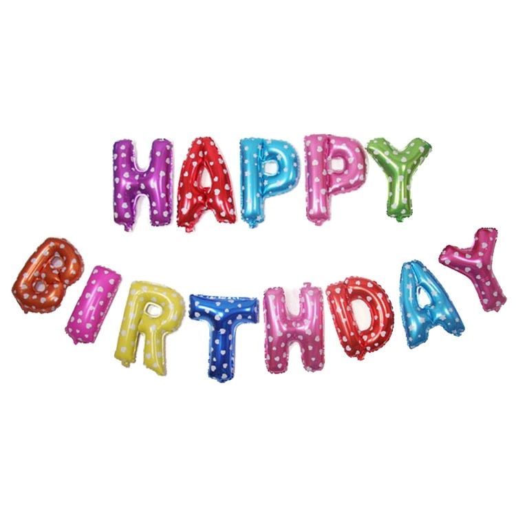 16 inches HAPPY BIRTHDAY Foil Balloons Silver Gold Children Happy Birthday Letter Ballons party Decorations Supplies F4-46