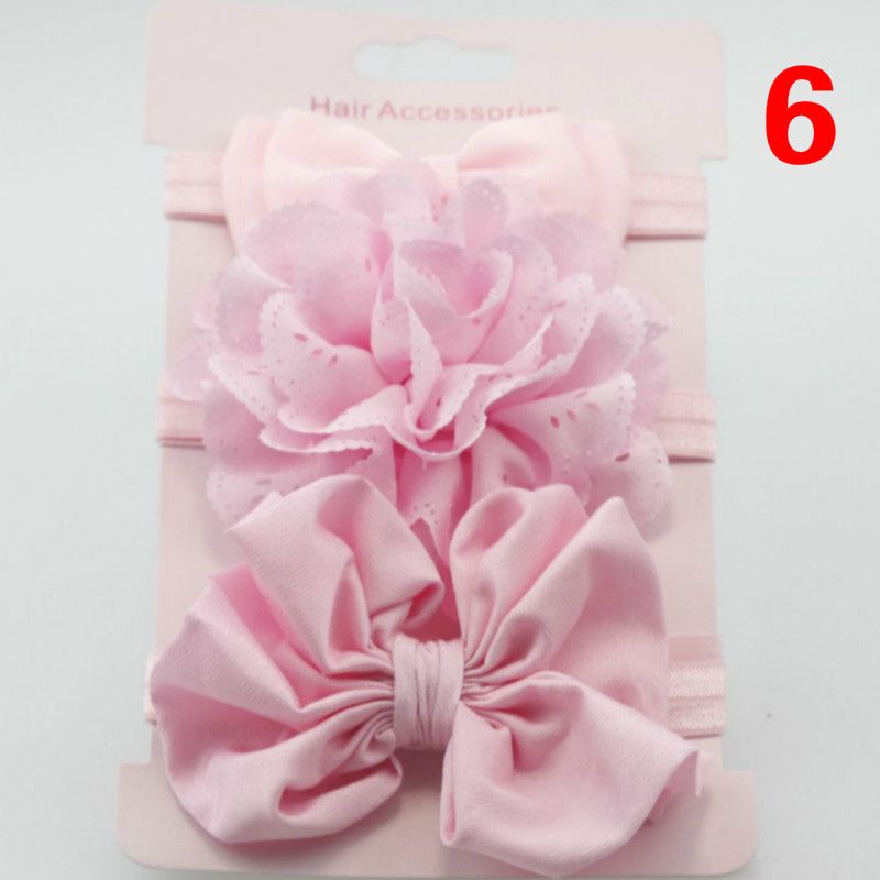 New children's bow flower headband hair accessory combination three-piece baby tiara headband card set T-38