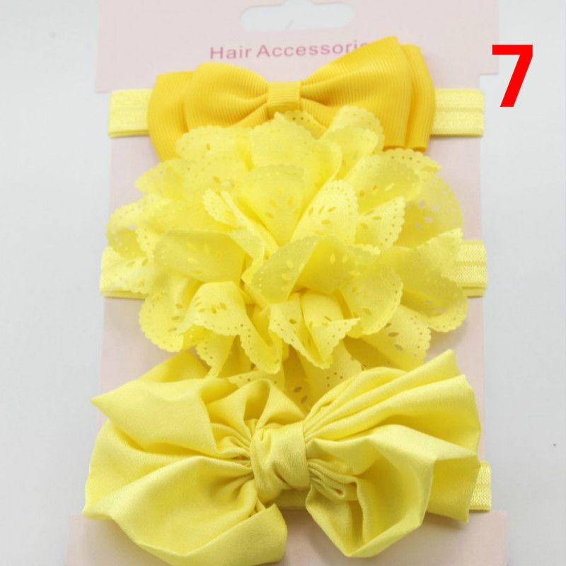 New children's bow flower headband hair accessory combination three-piece baby tiara headband card set T-38