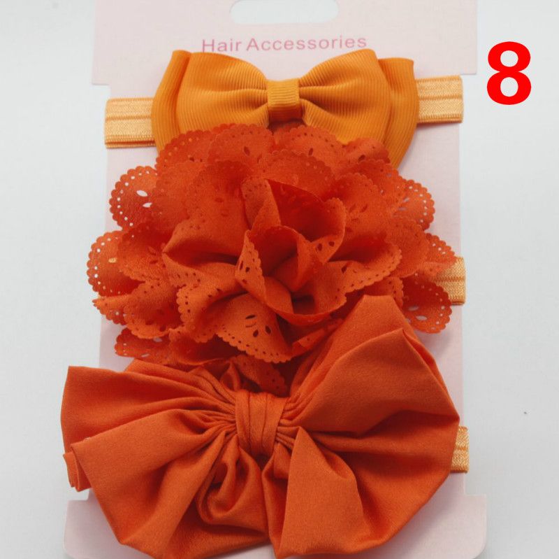 New children's bow flower headband hair accessory combination three-piece baby tiara headband card set T-38