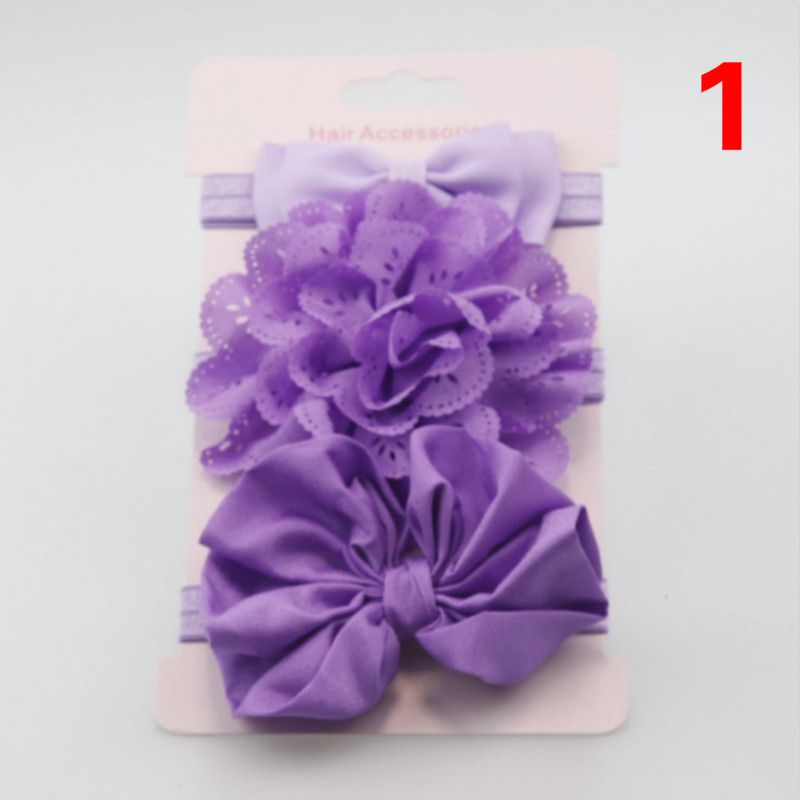 New children's bow flower headband hair accessory combination three-piece baby tiara headband card set T-38