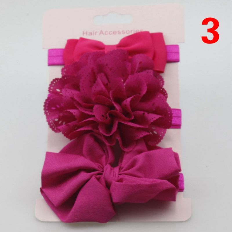 New children's bow flower headband hair accessory combination three-piece baby tiara headband card set T-38