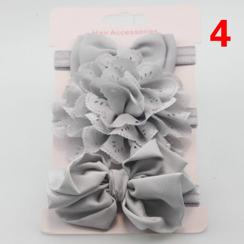 New children's bow flower headband hair accessory combination three-piece baby tiara headband card set T-38