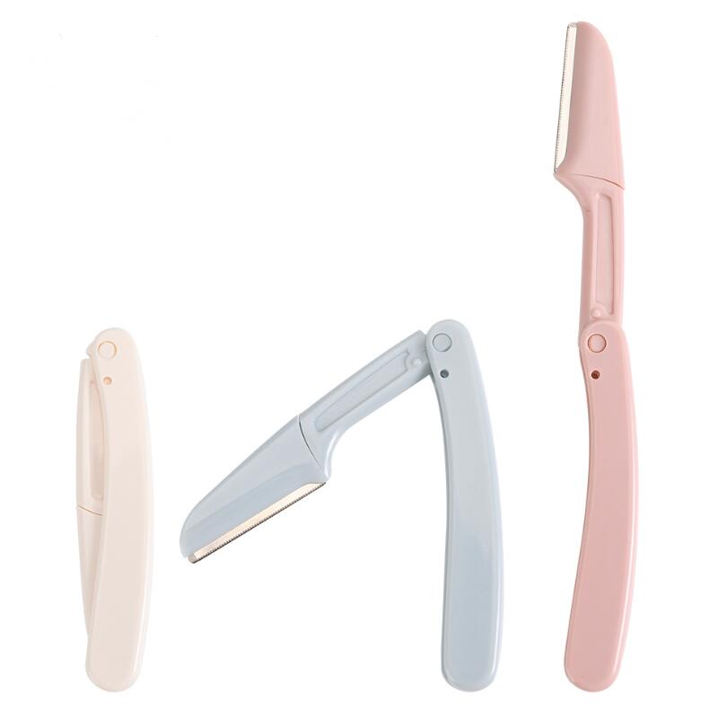 3Pcs/set Portable Eyebrow Trimmer Foldable Hair Remover Set Women Face Razor Eyebrow Trimmers Blades Shaver Beauty tools & B2-642