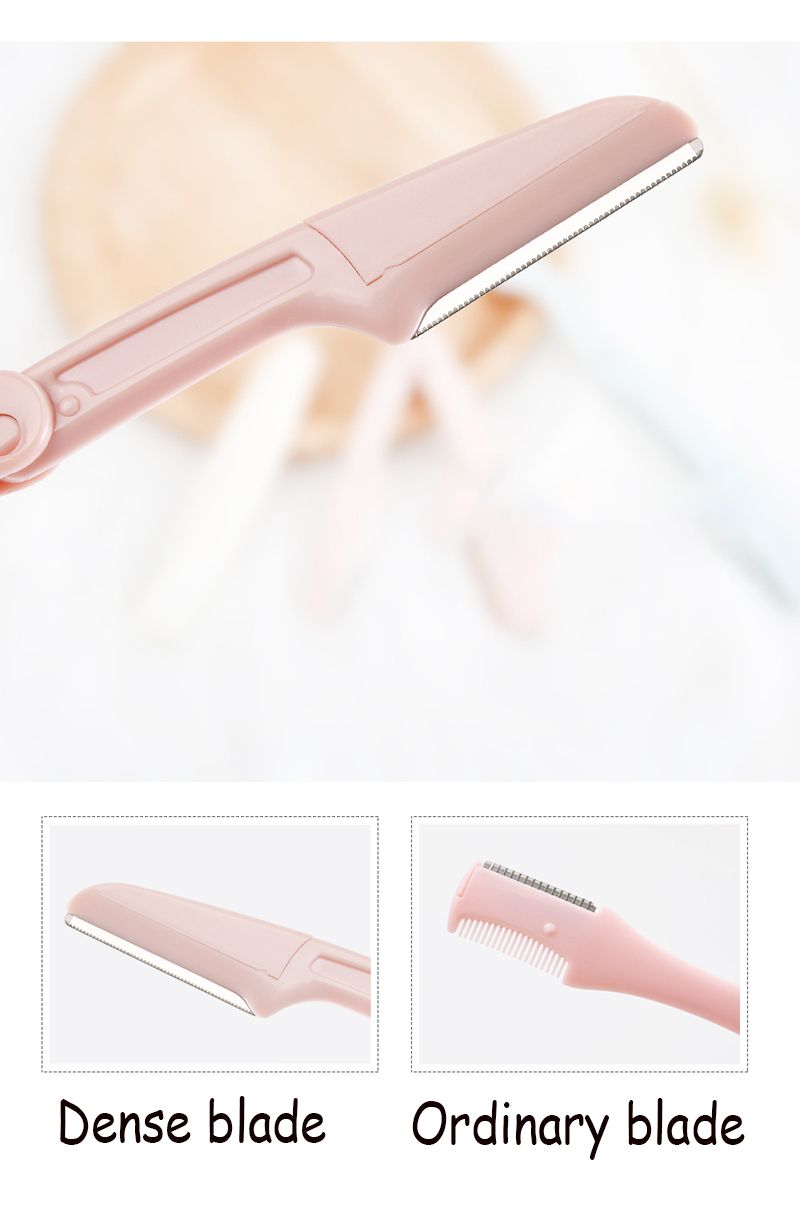 3Pcs/set Portable Eyebrow Trimmer Foldable Hair Remover Set Women Face Razor Eyebrow Trimmers Blades Shaver Beauty tools & B2-642