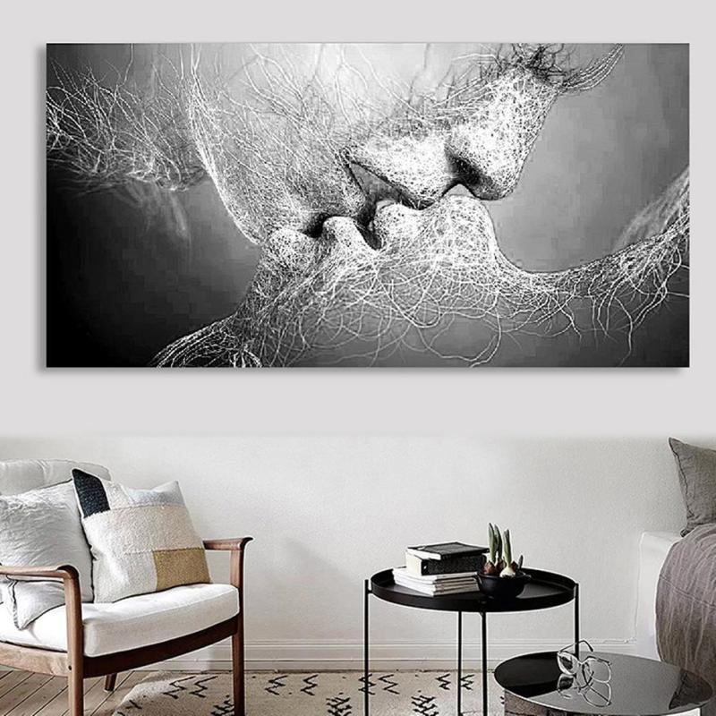 20X30CM Love kiss modern home hotel wall decoration painting canvas oil painting spray painting single