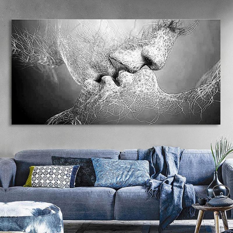 20X30CM Love kiss modern home hotel wall decoration painting canvas oil painting spray painting single