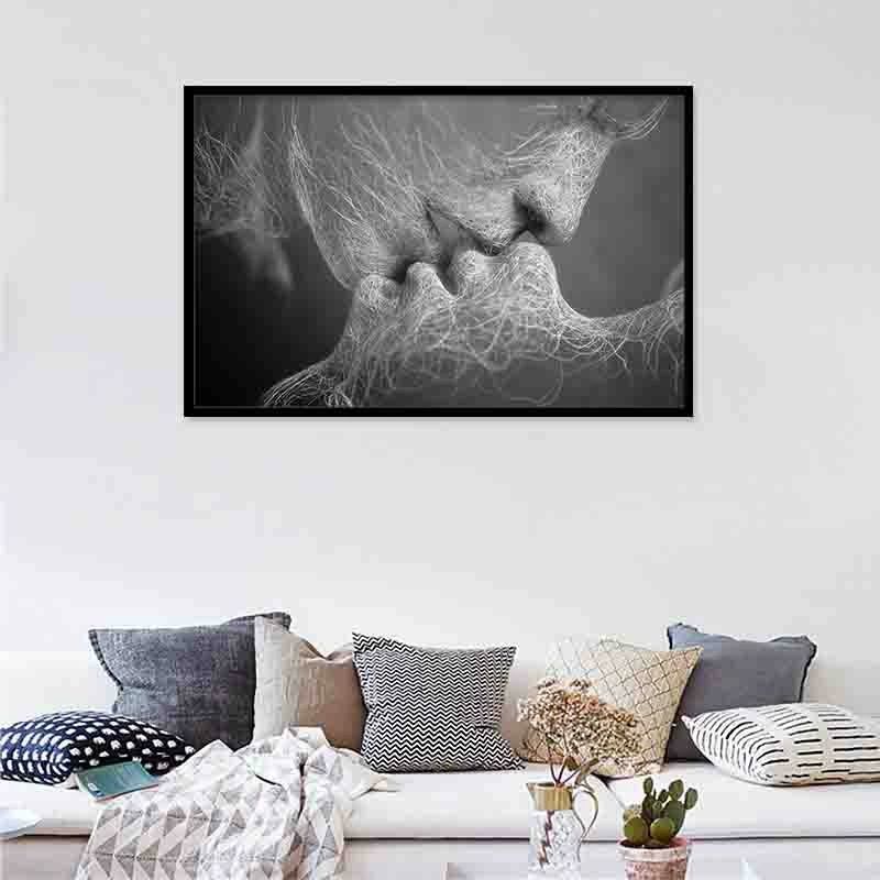 20X30CM Love kiss modern home hotel wall decoration painting canvas oil painting spray painting single