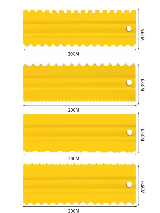 4-piece cream scraper comb plastic cream double tooth scraper cake scraper baking E-1086