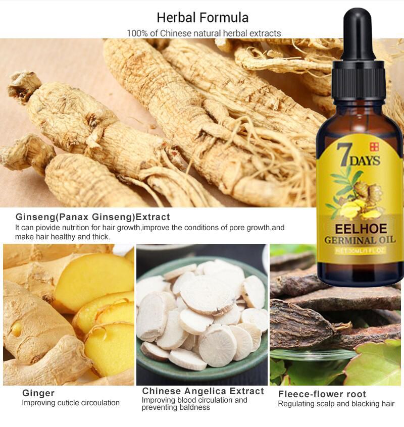 Ginger Hair Growth Fast Hair Growth Essential Oil Beauty Hair Care To Prevent Hair Loss Oil Scalp Care Nutrient Solution B2-790